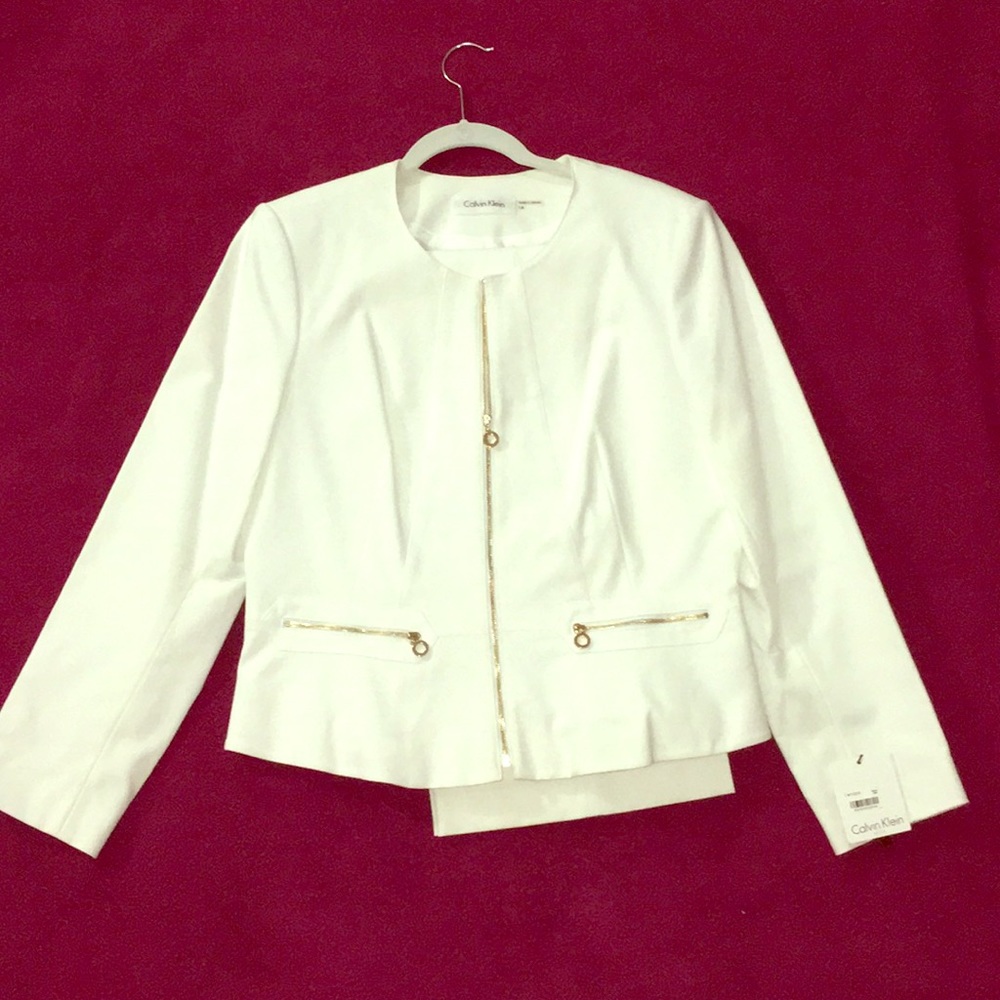 Brand new white Calvin Klein suit